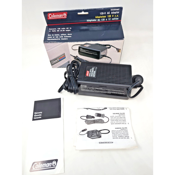 NEW Coleman Adaptor 120-V AC to DC 12-V 5232E640T Coleman Adapter for Cooler - Picture 1 of 4